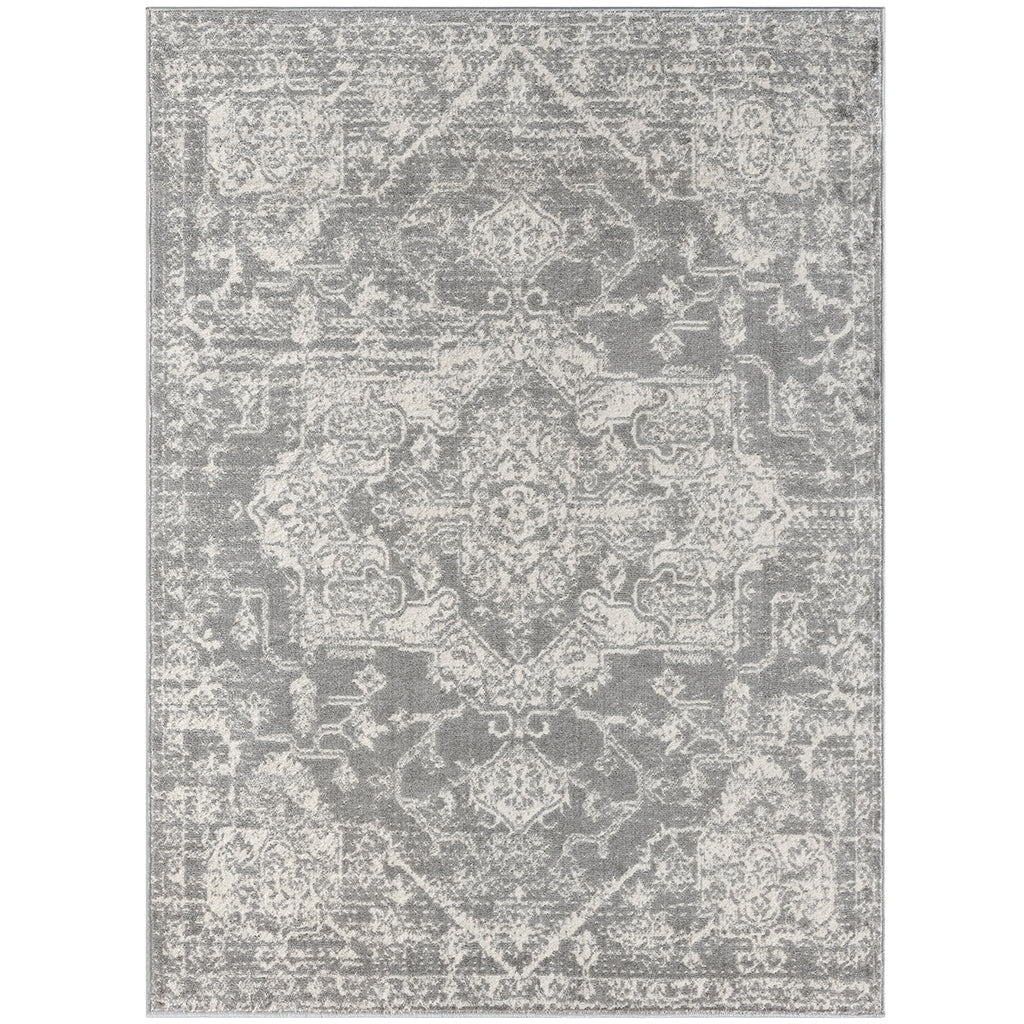 Machine Woven Area Rug with Medallion Pattern