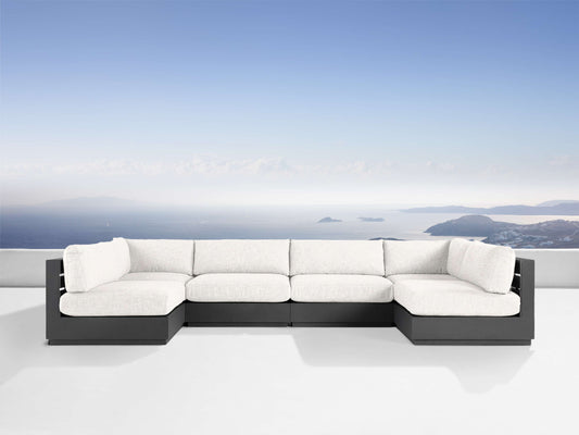 Bal Harbour Outdoor Aluminum Six Piece U-Shaped Sectional