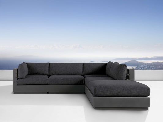 Bal Harbour Outdoor Aluminum Five Piece Sectional with Ottoman