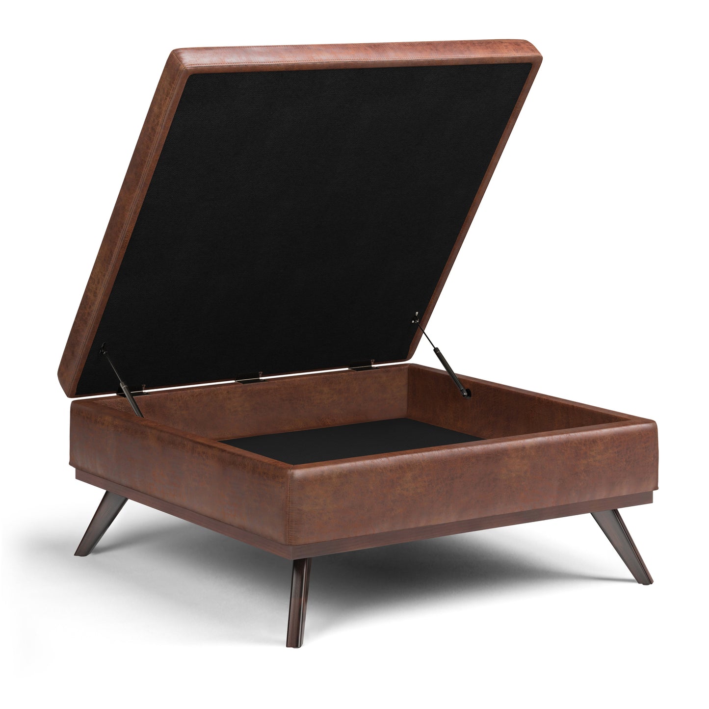 Venture 40"W Square Flip Top Ottoman with Wood Frame