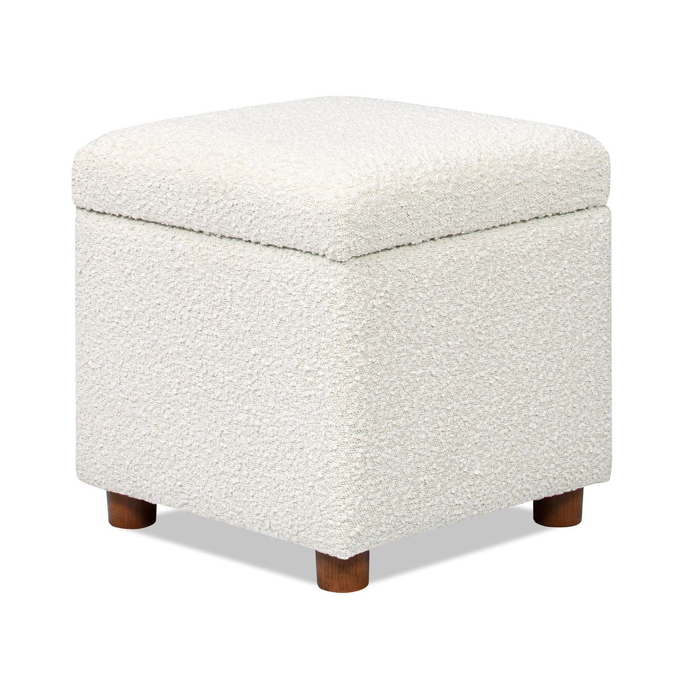 Upholstered Ottoman with Wood Legs