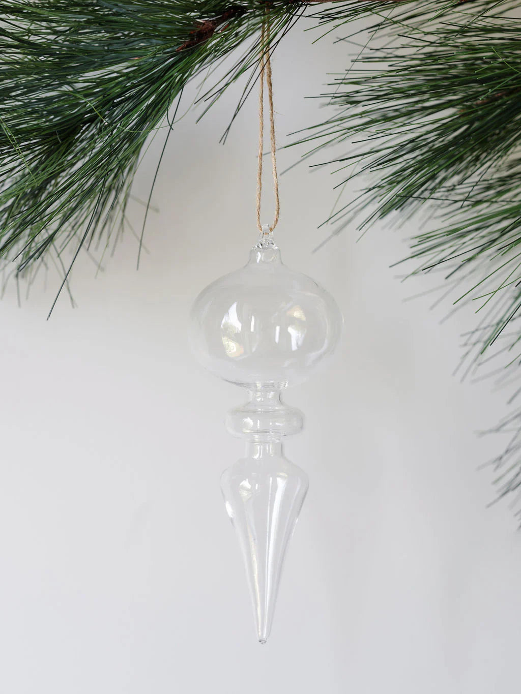 Mixed Metals Neutral Palette Glass Finial Ornament, Set Of 4