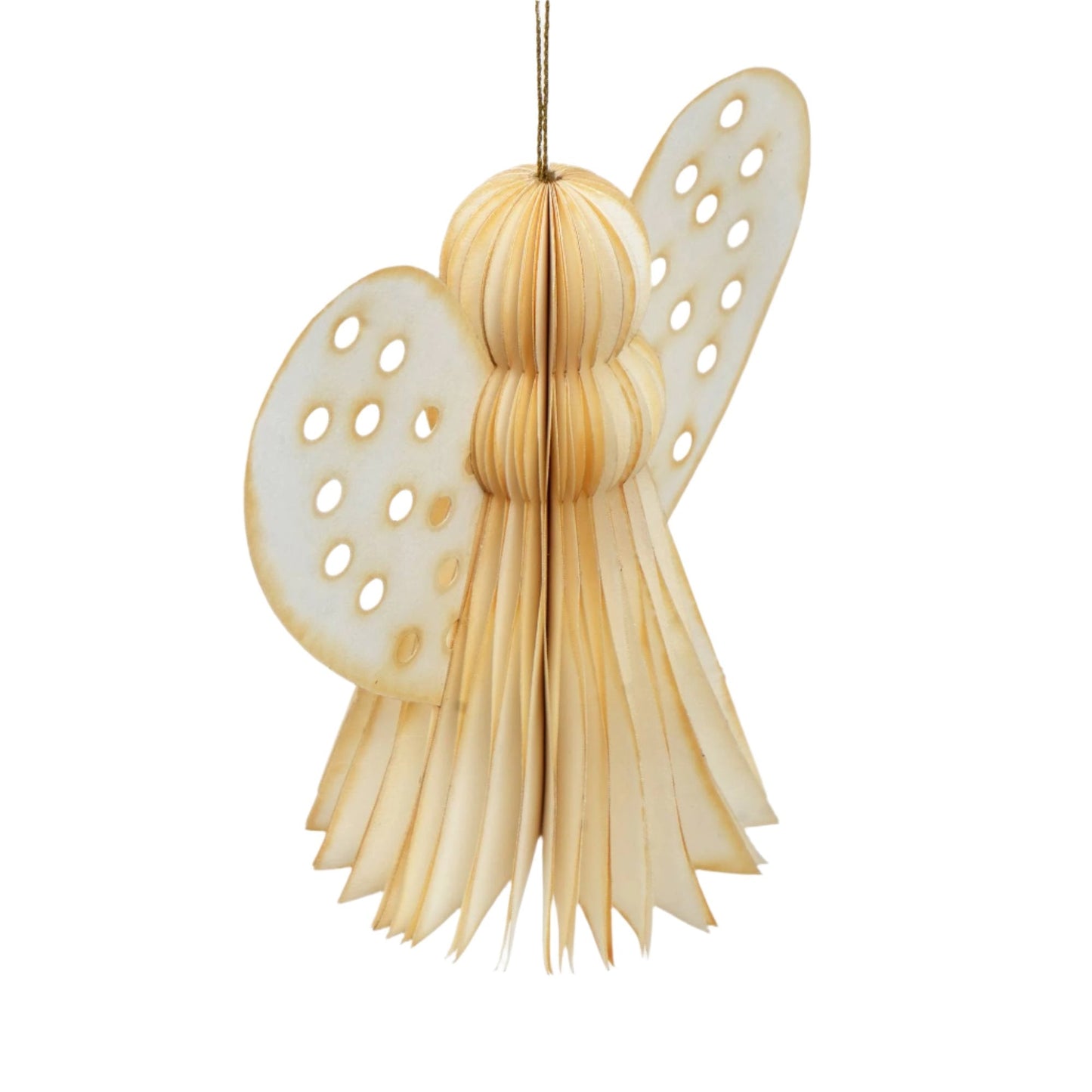 White Plain Handmade Paper  Angel,  Set of 2