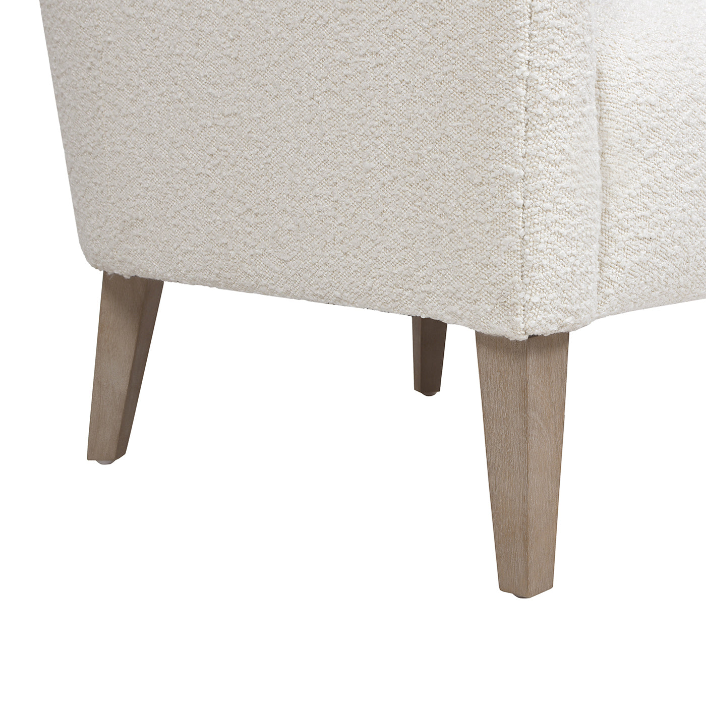 Upholstered Accent Chair with Curved Arms and Wood Legs