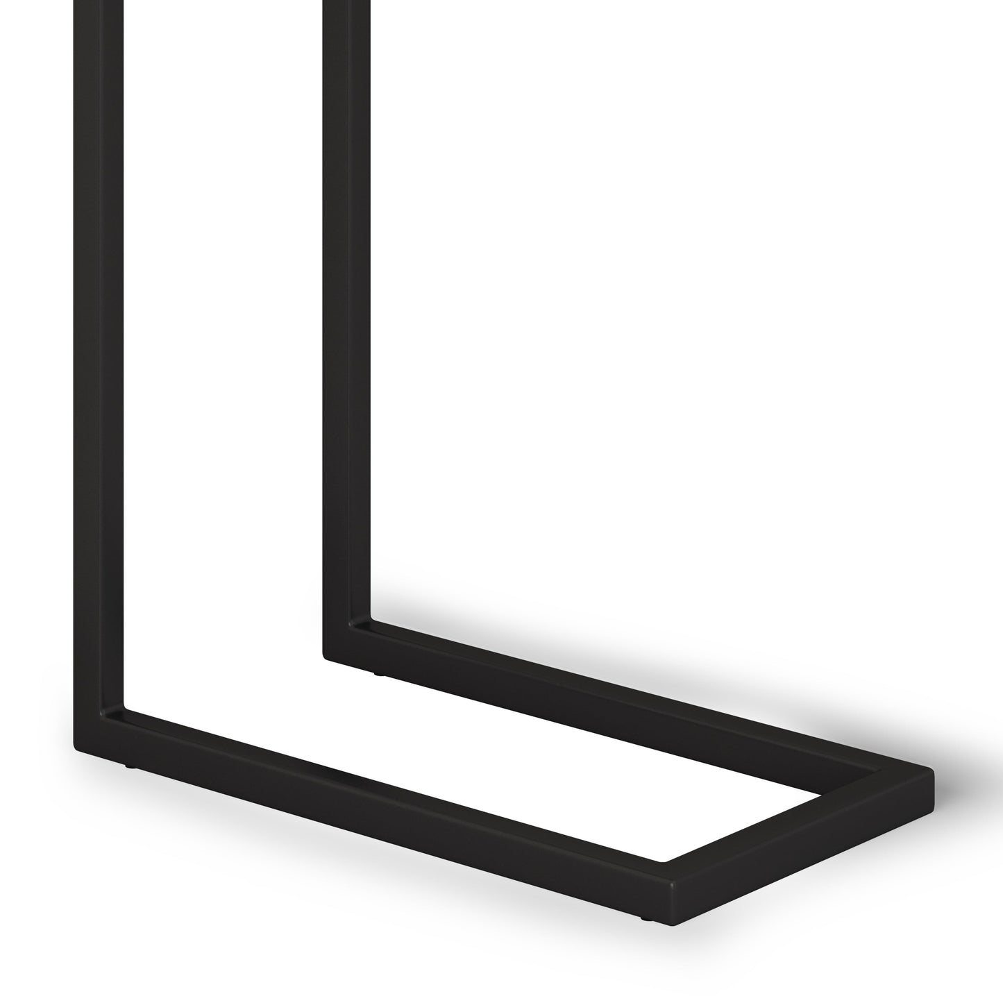 Haloed Side Table with C-Shaped Design and Metal Frame