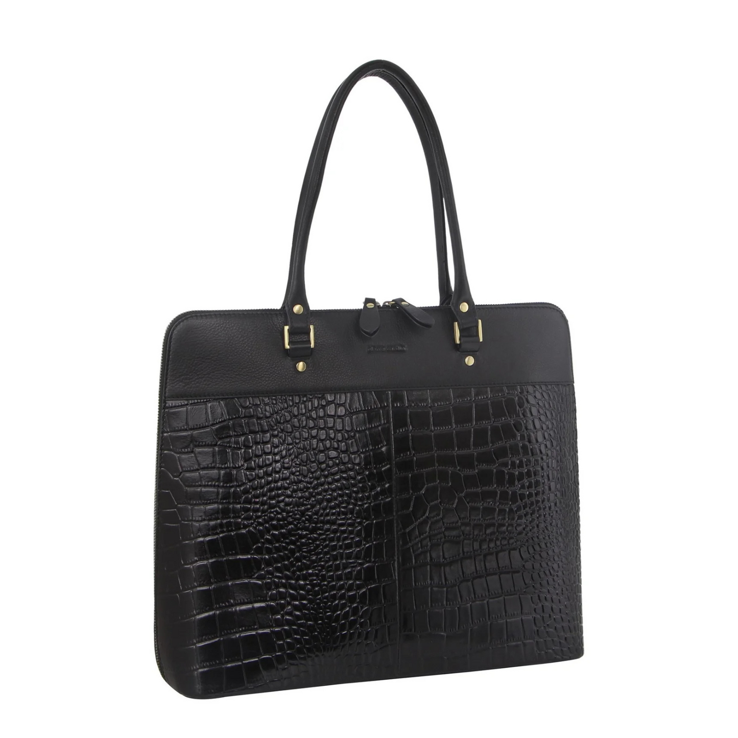 Pierre Cardin Italian Leather 15" Laptop Bag (Black)