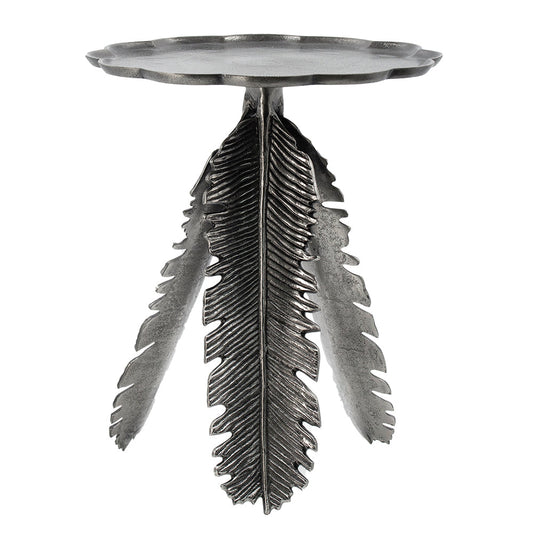 Aluminum Side Table with Leaf Design