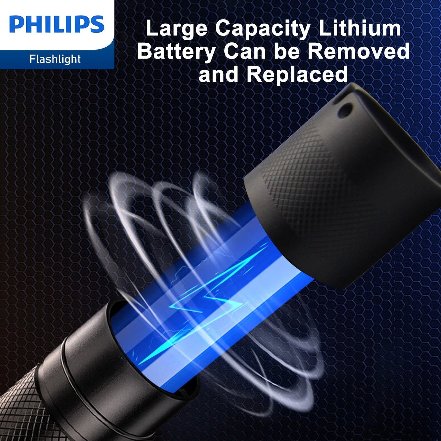 Philips SFL5805R Rechargeable LED Flashlight 1200 Lumens (Black)