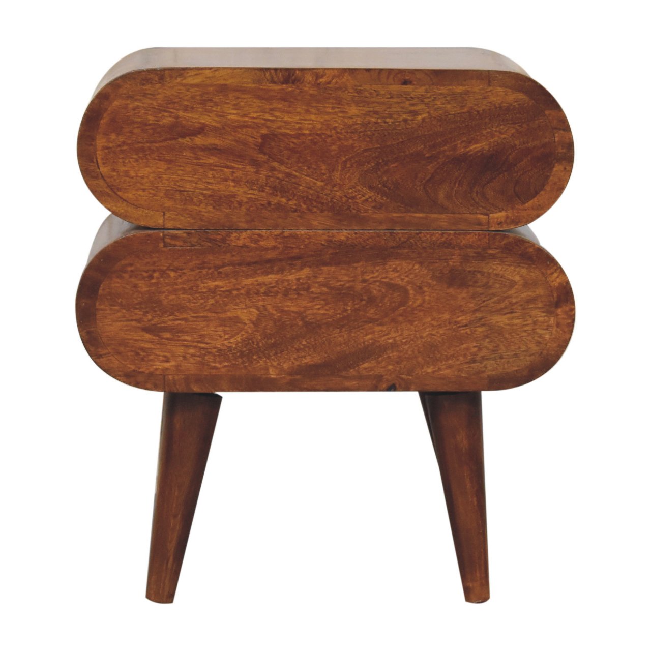 Bedside with 2 Drawers and Round Capsule Design