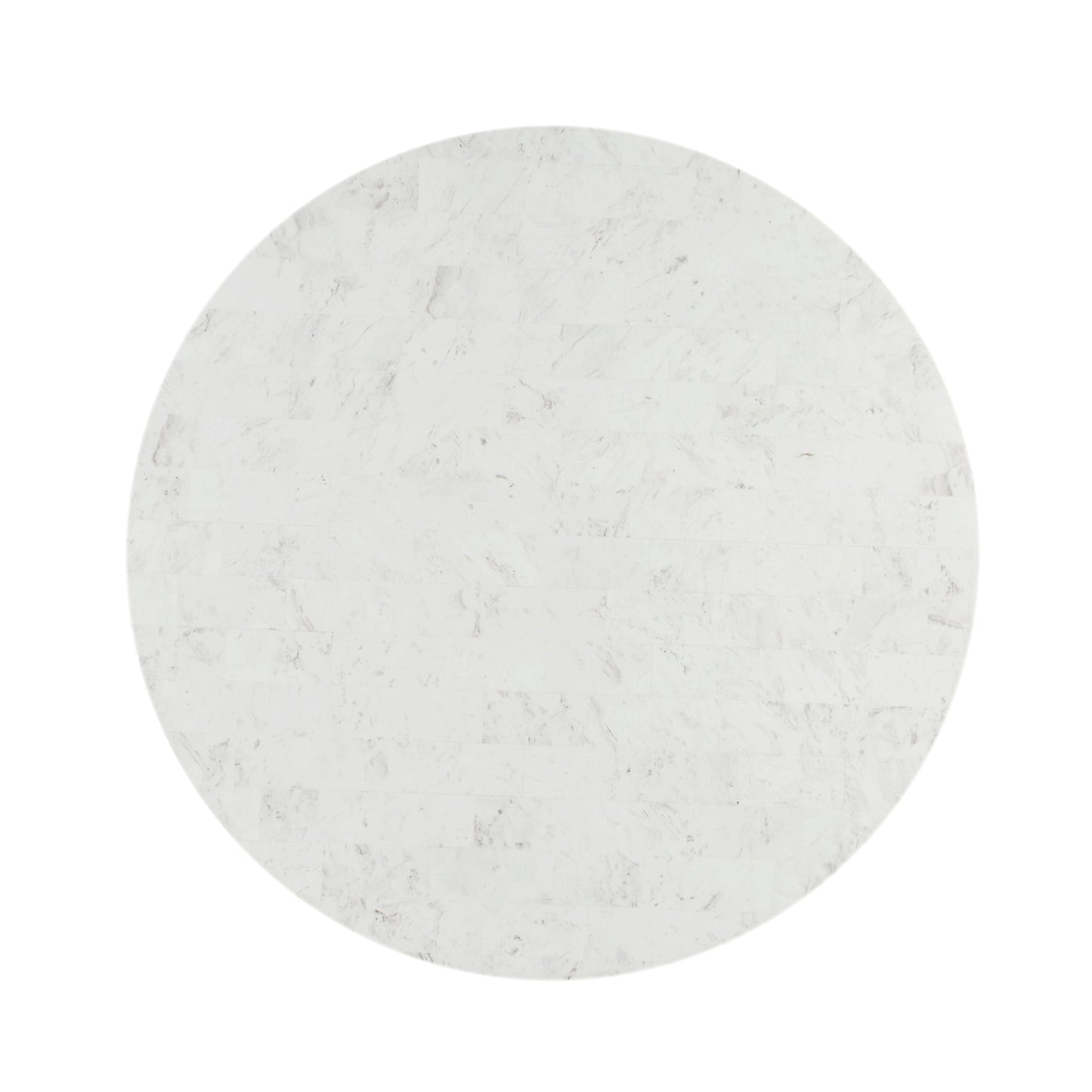 Round Dining Table with Marble Top and Wood Frame