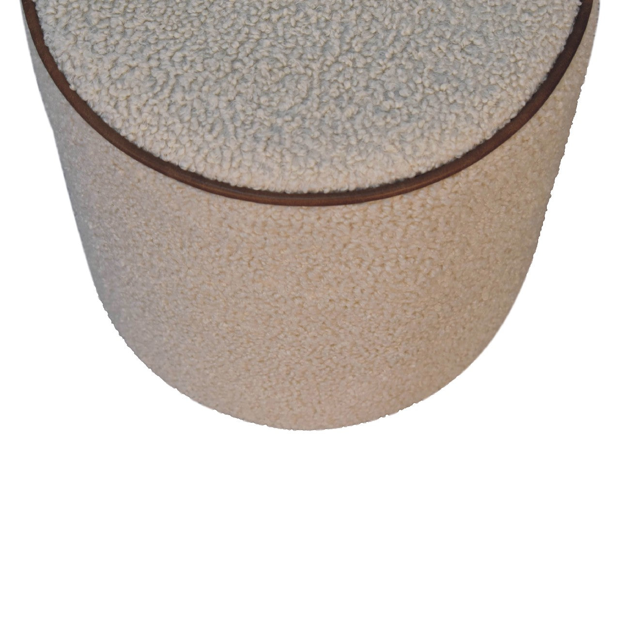 Enigmaaa Upholstered Footstool with Border and Round Shape