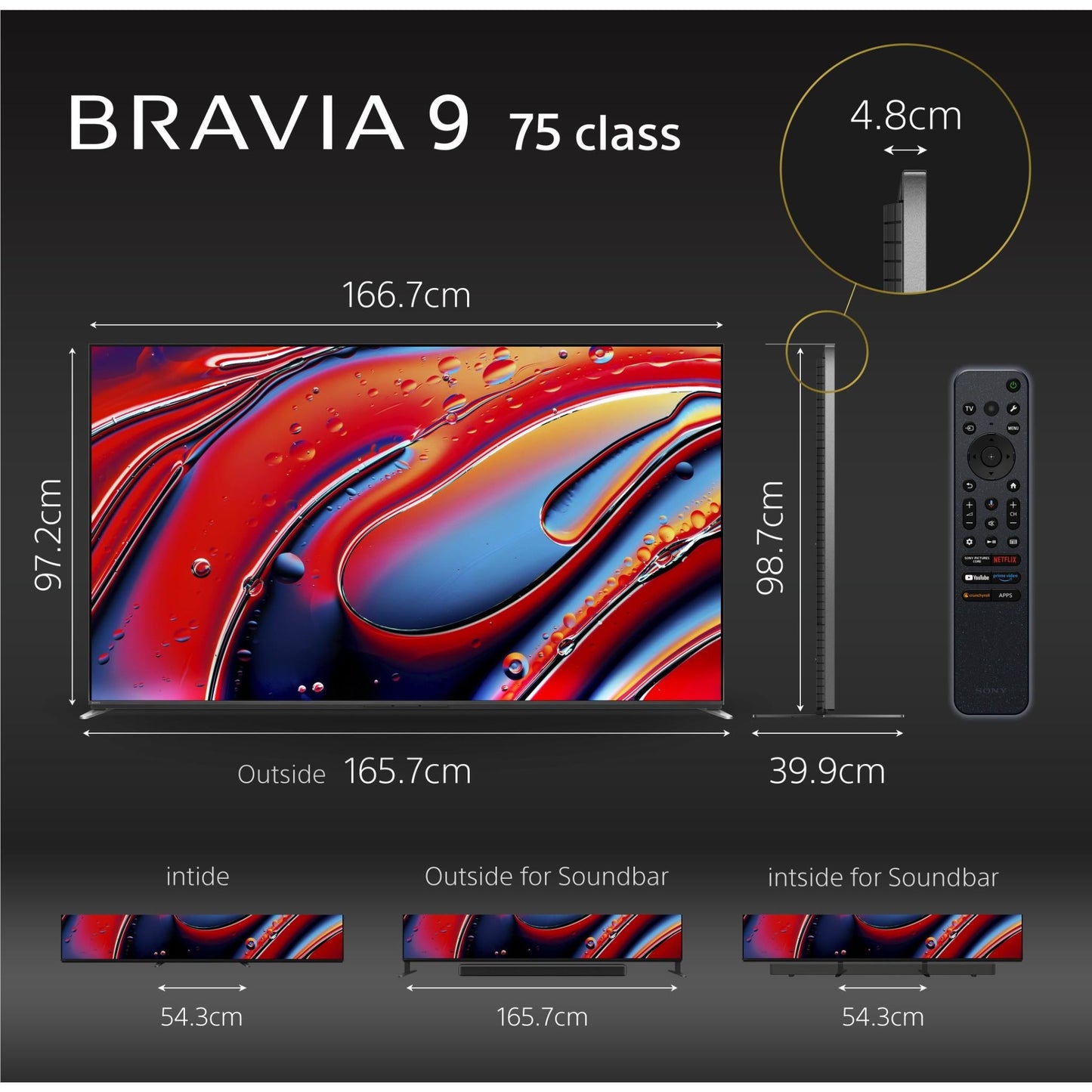 Sony 75" BRAVIA 9 4K HDR Mini LED Google TV (2024)
