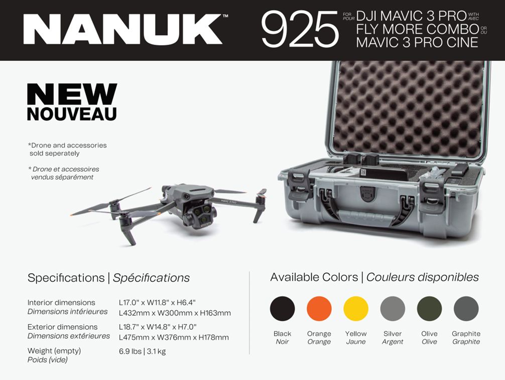 Nanuk 925 Case for DJI Mavic 3 Pro (Black)