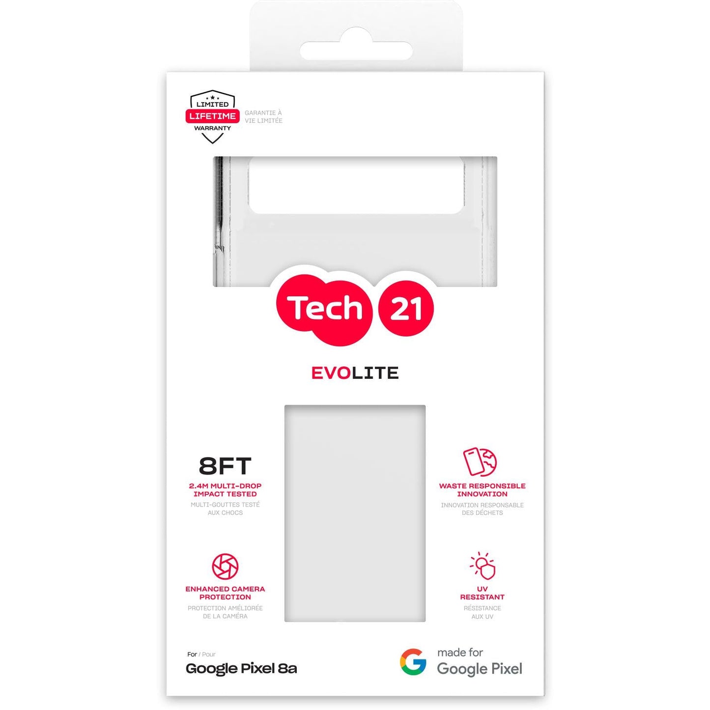 Tech21 EvoLite Case for Google Pixel 8a (Clear)
