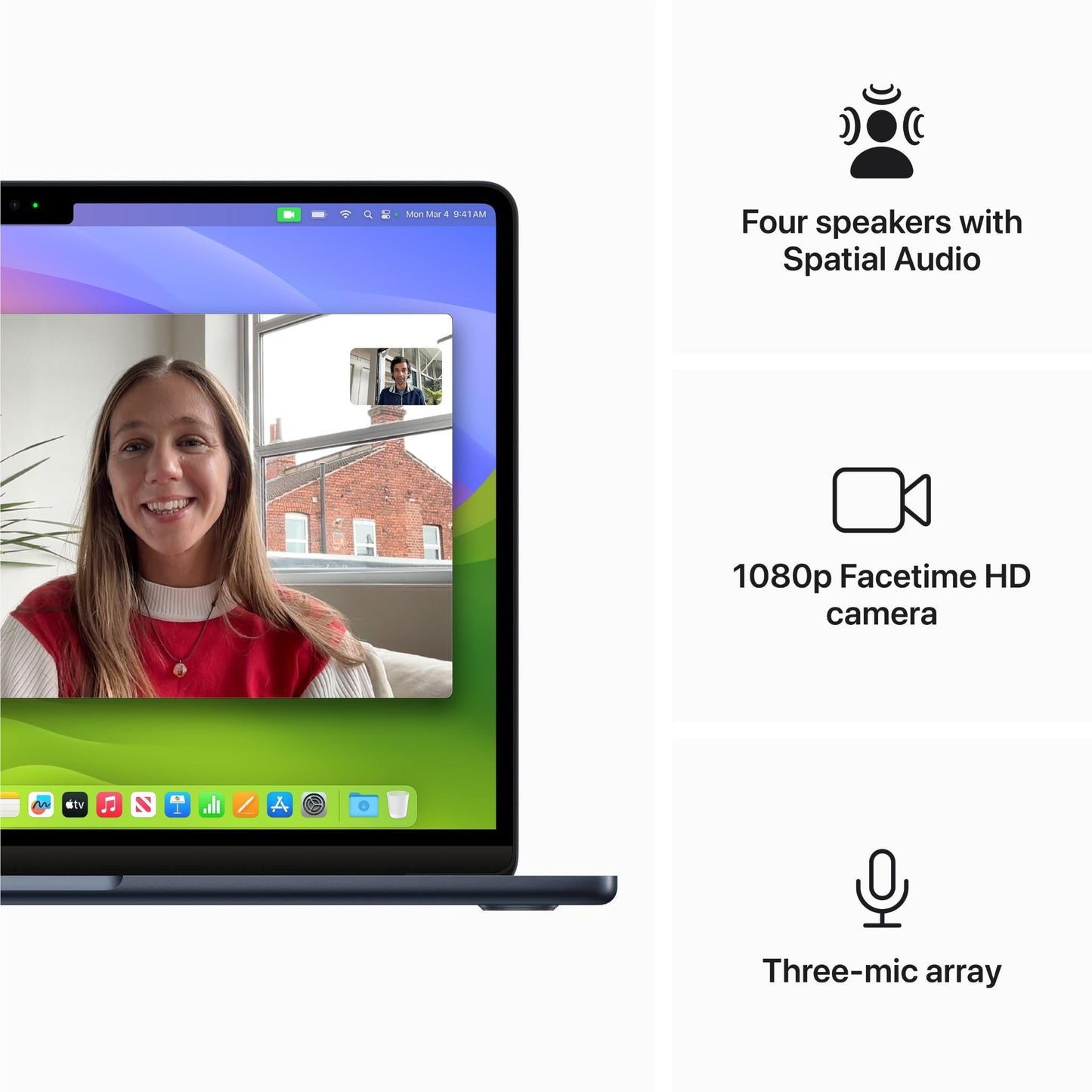 Apple MacBook Air 13-inch with M3 Chip, 256GB/16GB (Midnight)