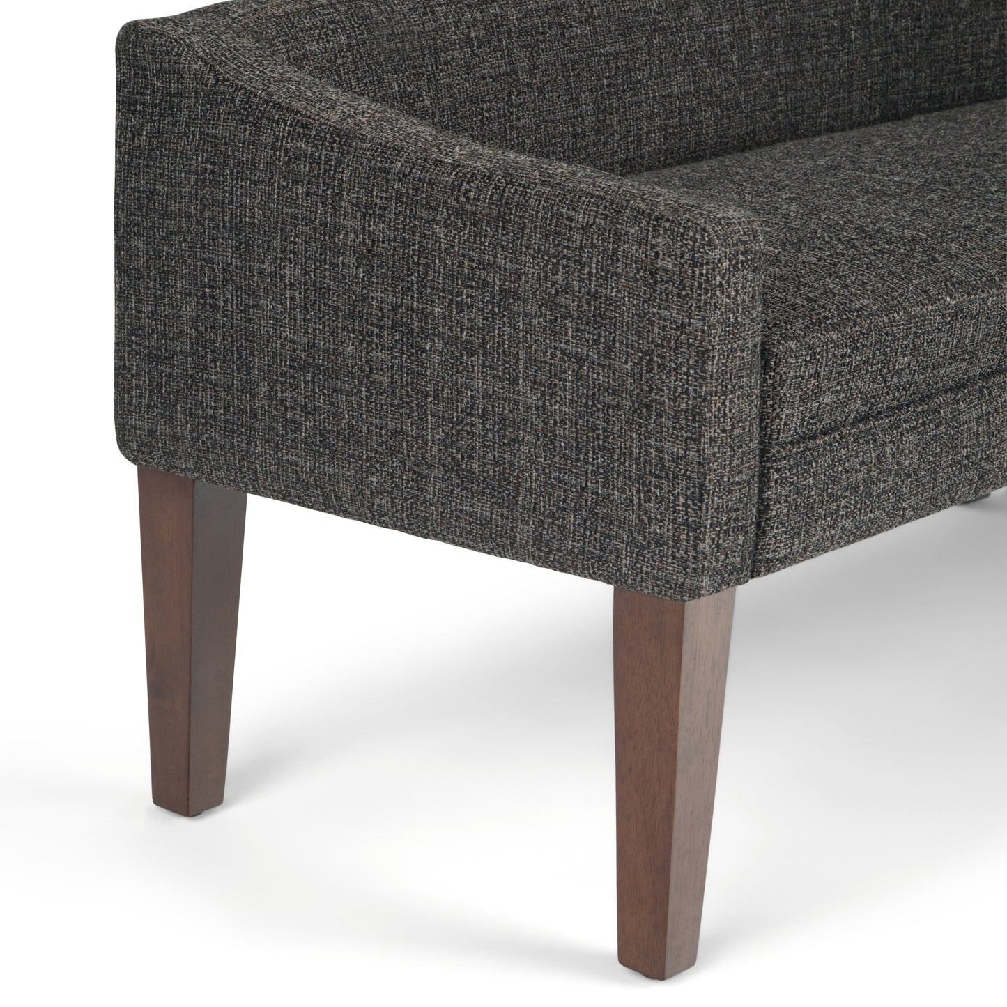 Wave Upholstered Bench with Low Back and Swooped Arms