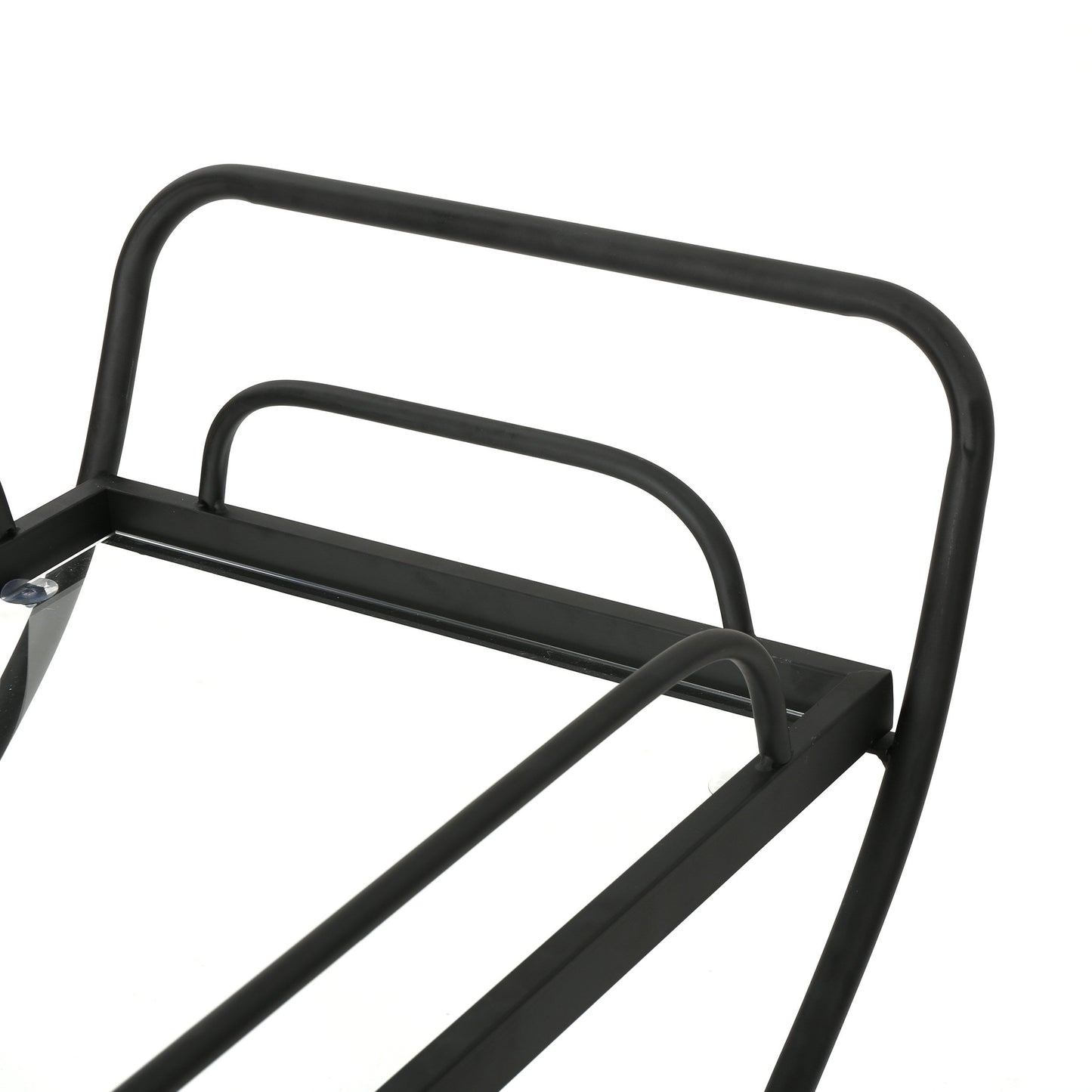 Allegro Outdoor Bar Cart with 2 Tempered Glass Shelves and Metal Frame
