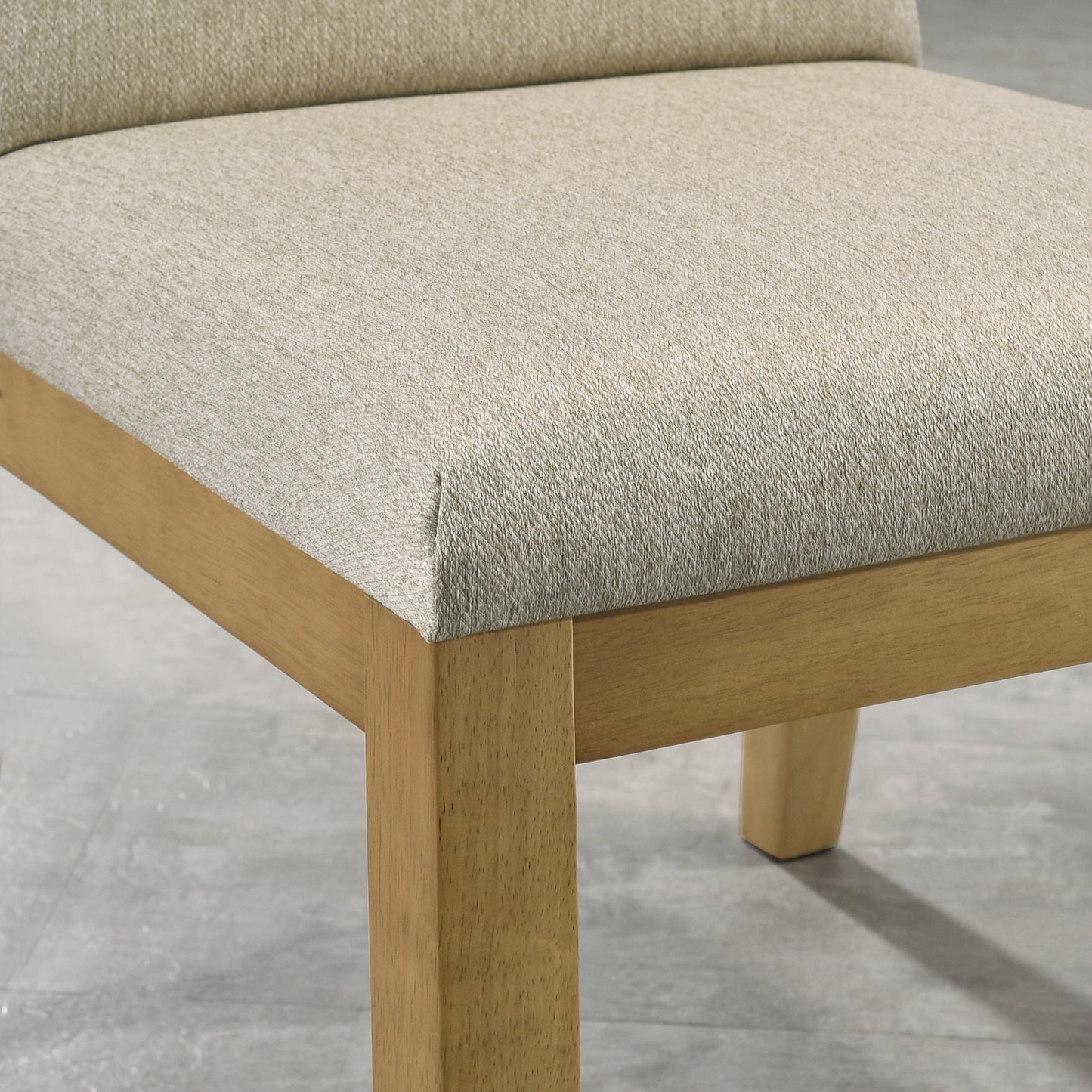 Upholstered Dining Chair with Solid Back and Wood Frame, Set of 2