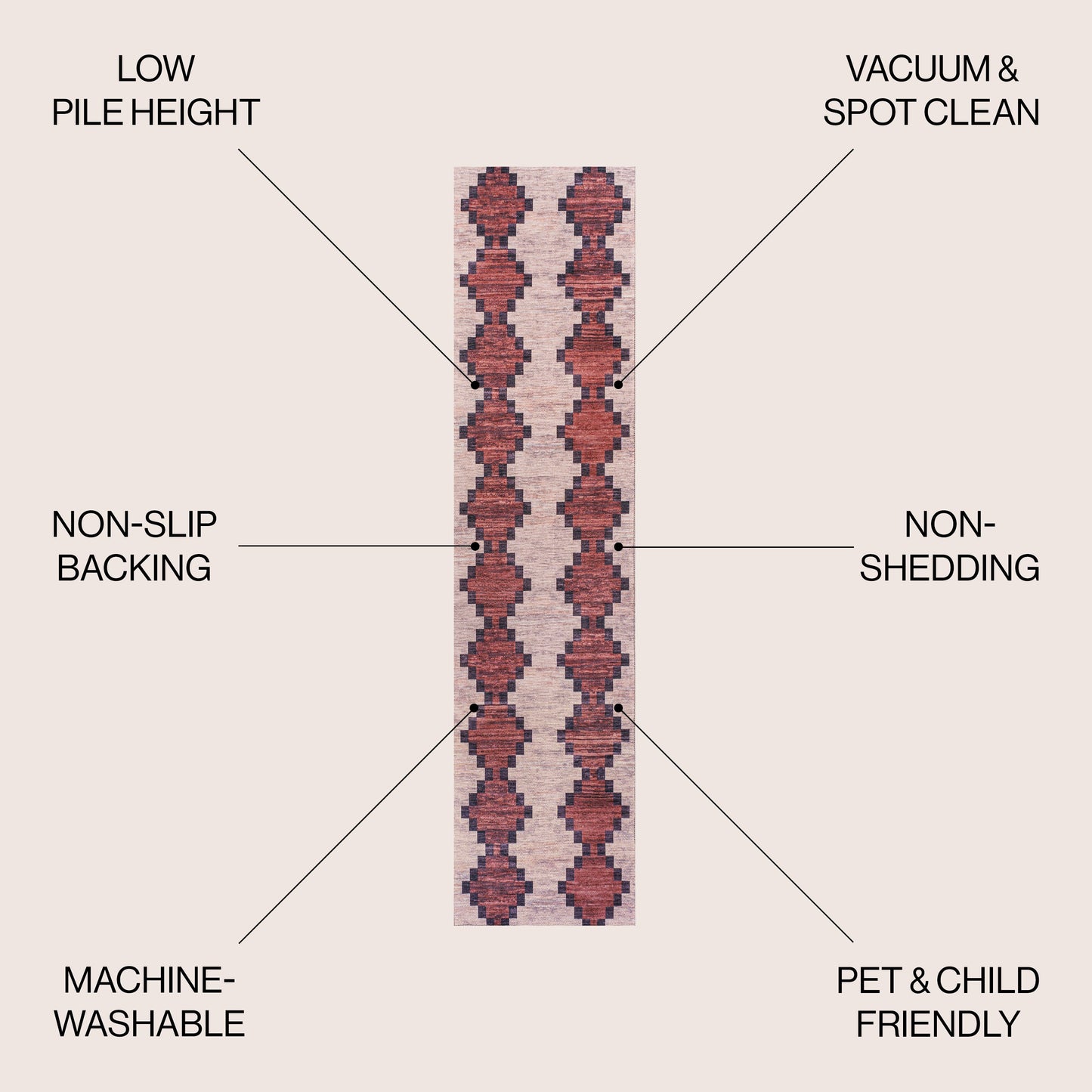Timantii Modern Trellis Kilim Machine-Washable Area Rug
