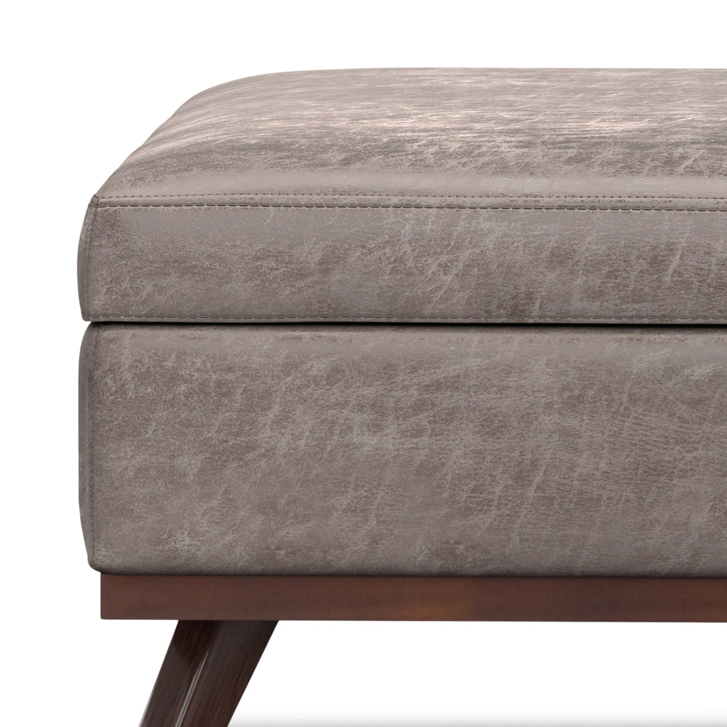 Venture 40"W Square Flip Top Ottoman with Wood Frame