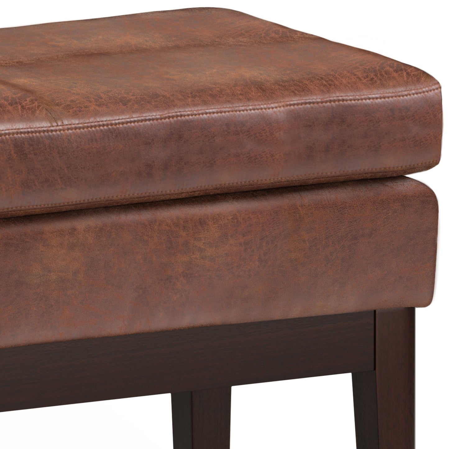 Veil 26.4" Ottoman Bench with Stitching Detail