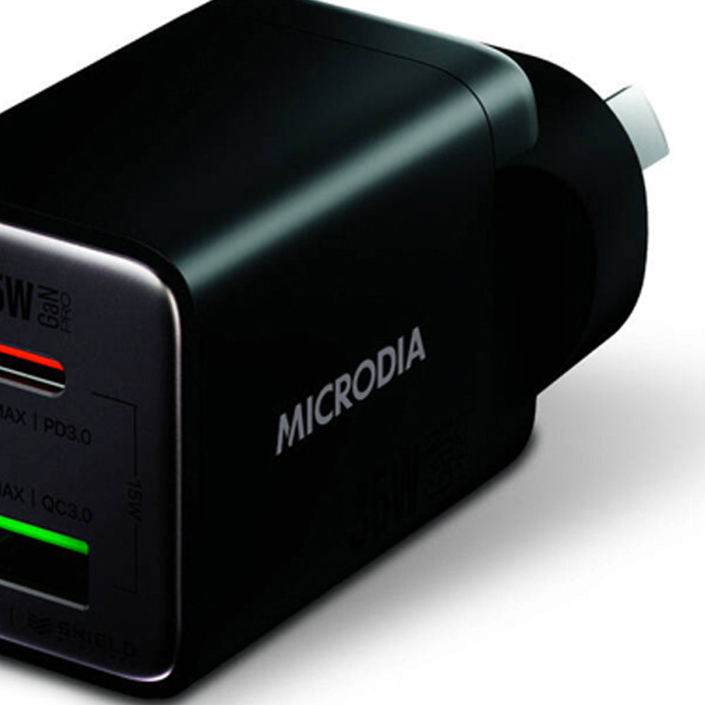 Microdia SmartCube Nano 35W Dual Port GaN Wall Charger (Black)