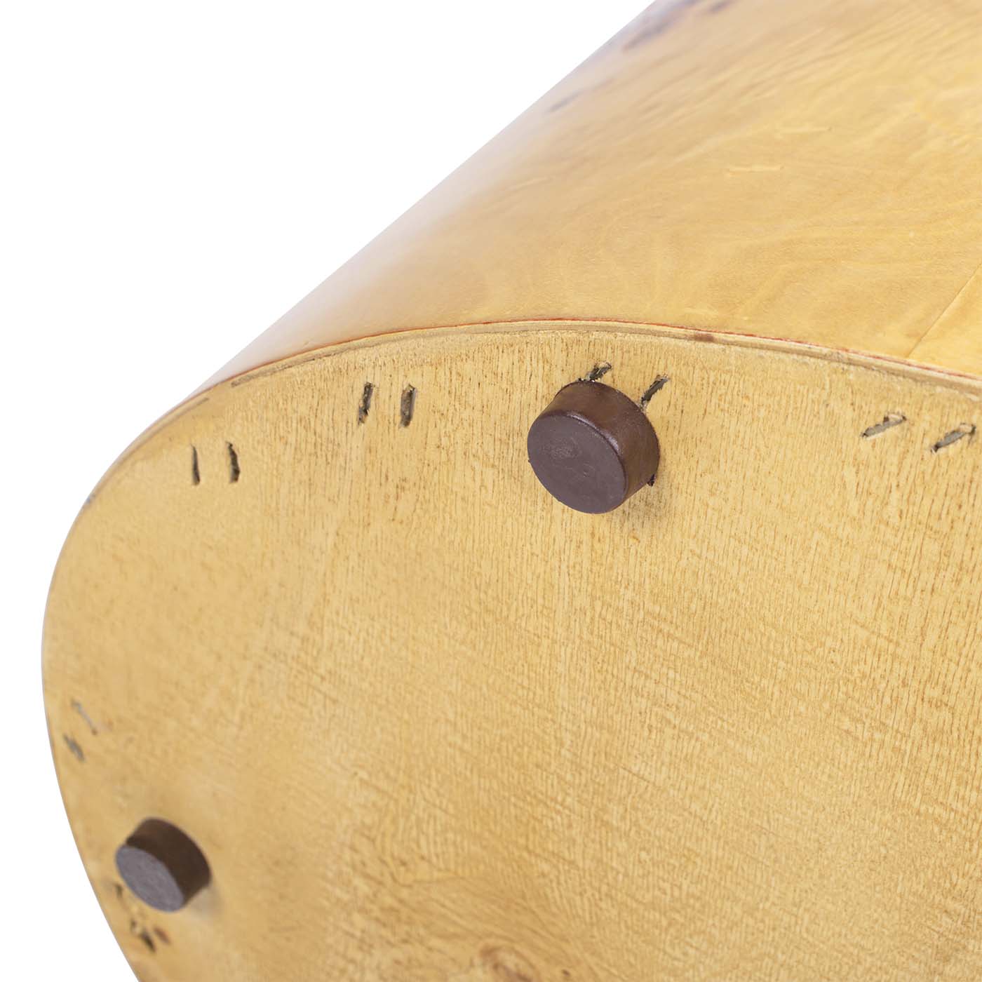 Burled Wood Oval Side Table with Wood Frame