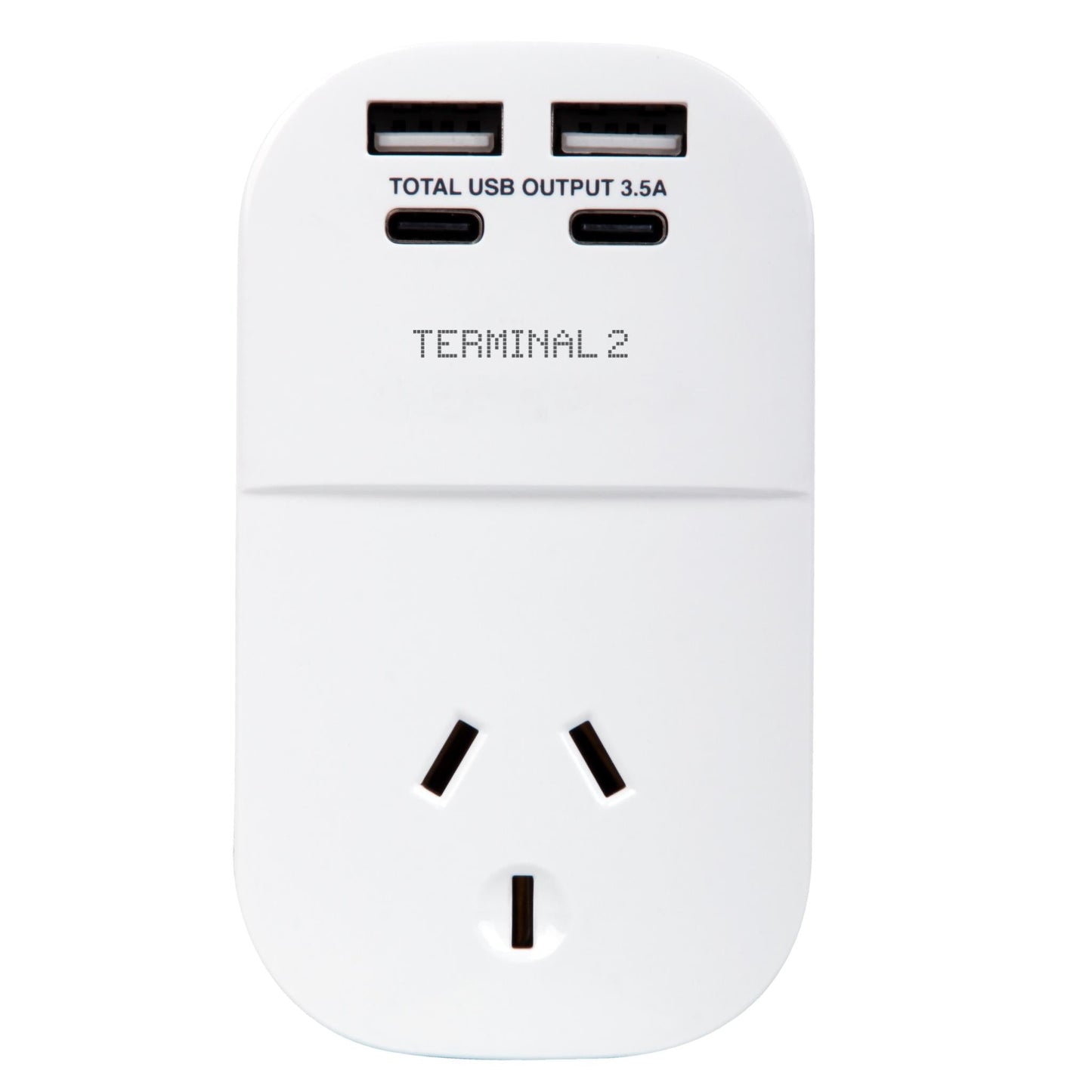 Terminal 2 Outbound Travel Adaptor with 4 USB Ports for America, Canada & More