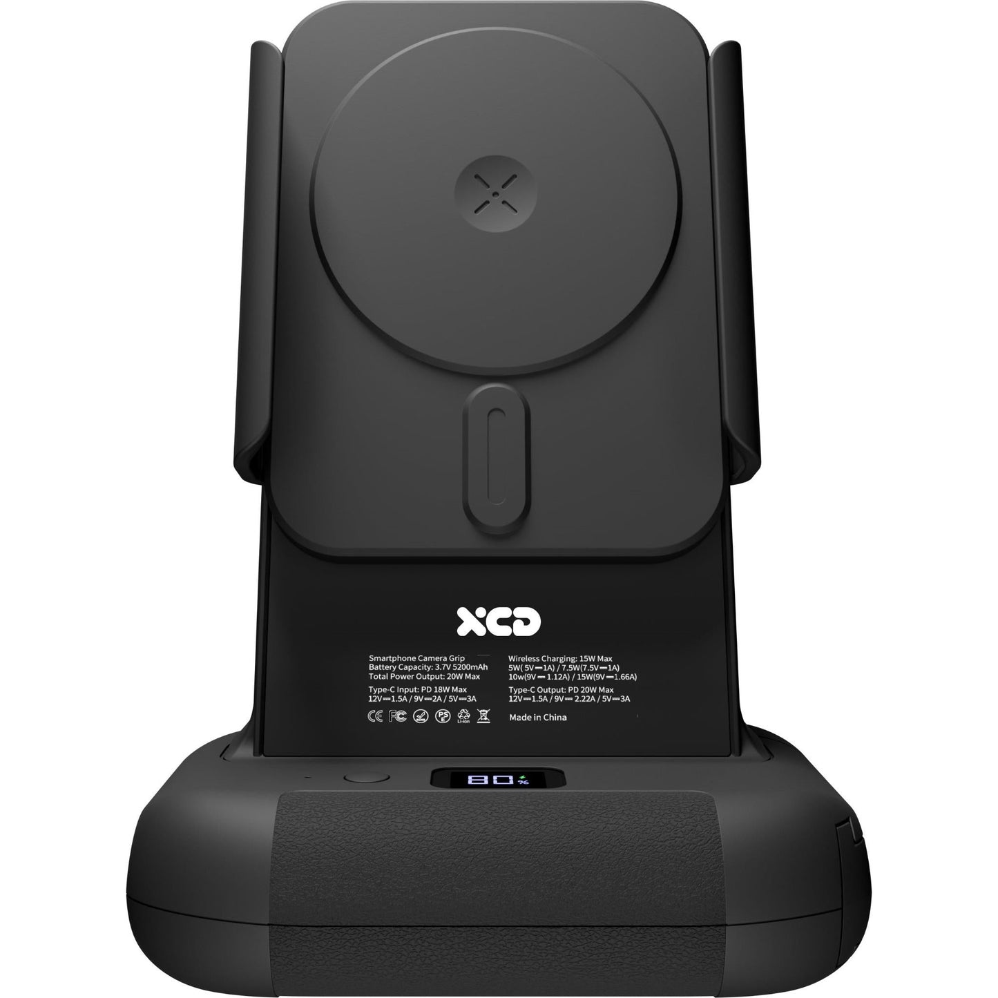 XCD Bluetooth Smart Phone Camera Grip and Charging Stand (Black)