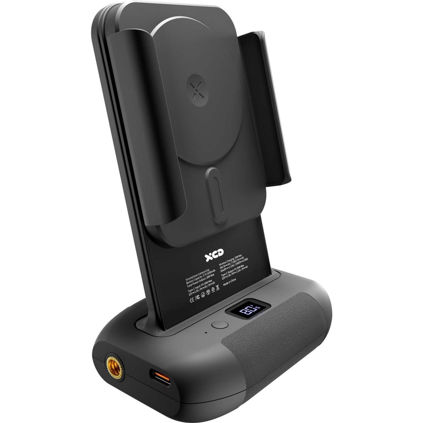XCD Bluetooth Smart Phone Camera Grip and Charging Stand (Black)