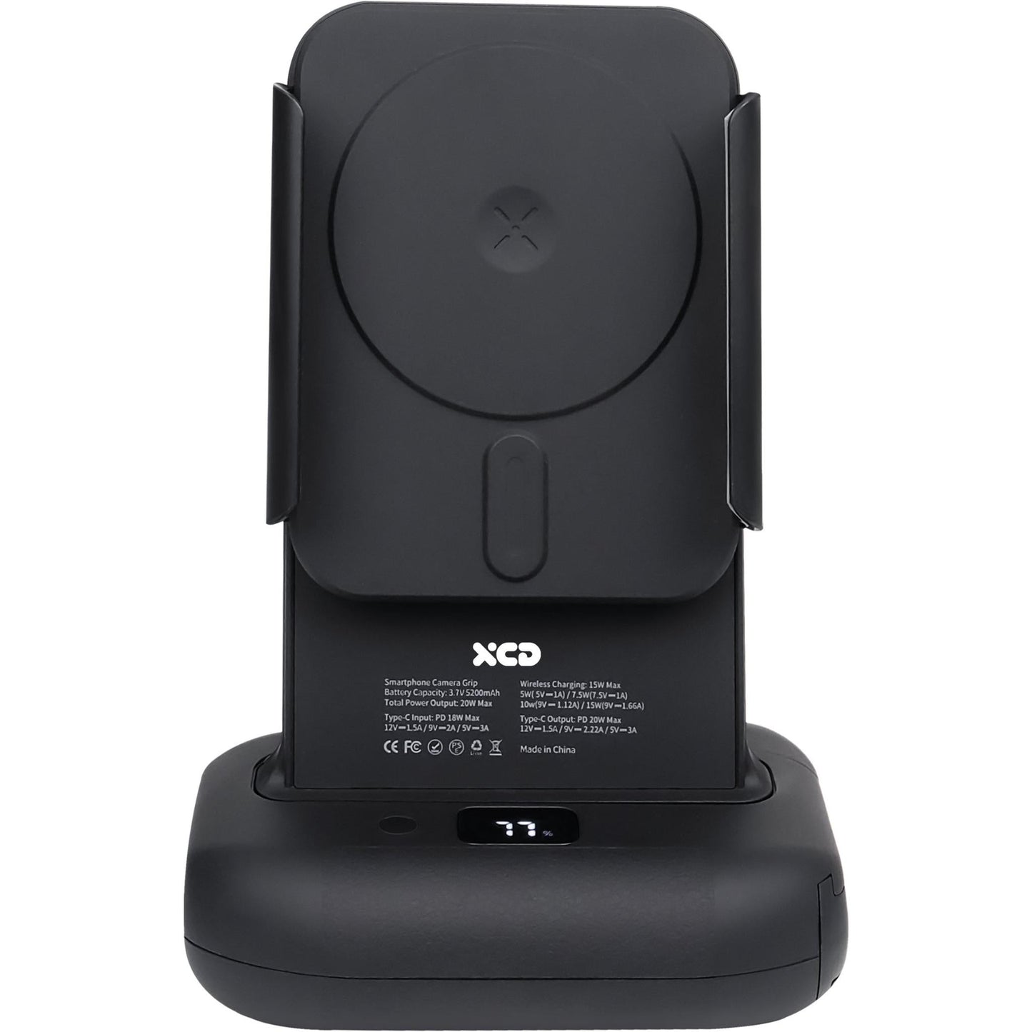 XCD Bluetooth Smart Phone Camera Grip and Charging Stand (Black)