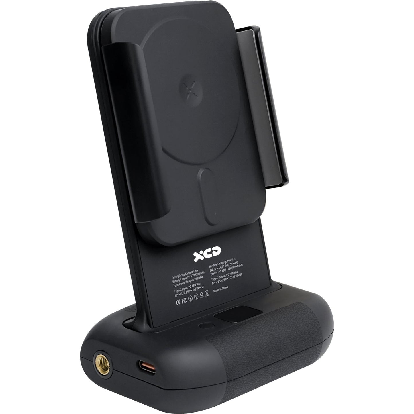 XCD Bluetooth Smart Phone Camera Grip and Charging Stand (Black)