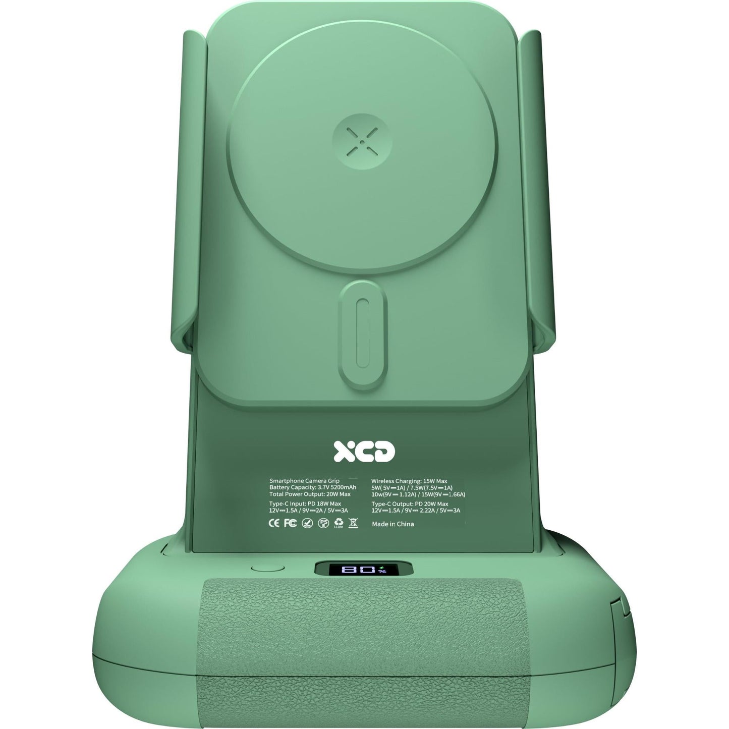 XCD Bluetooth Smart Phone Camera Grip and Charging Stand (Green)