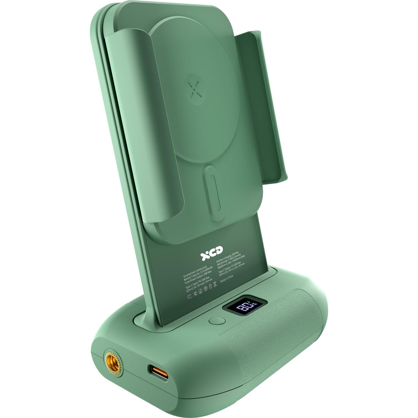 XCD Bluetooth Smart Phone Camera Grip and Charging Stand (Green)