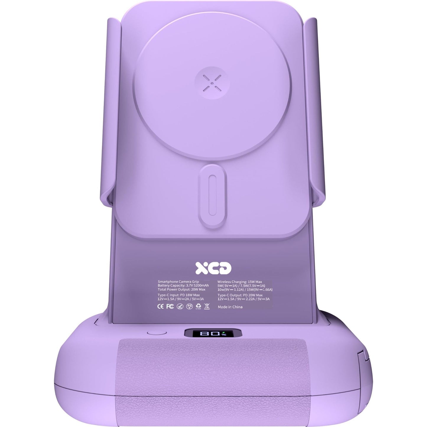 XCD Bluetooth Smart Phone Camera Grip and Charging Stand (Purple)