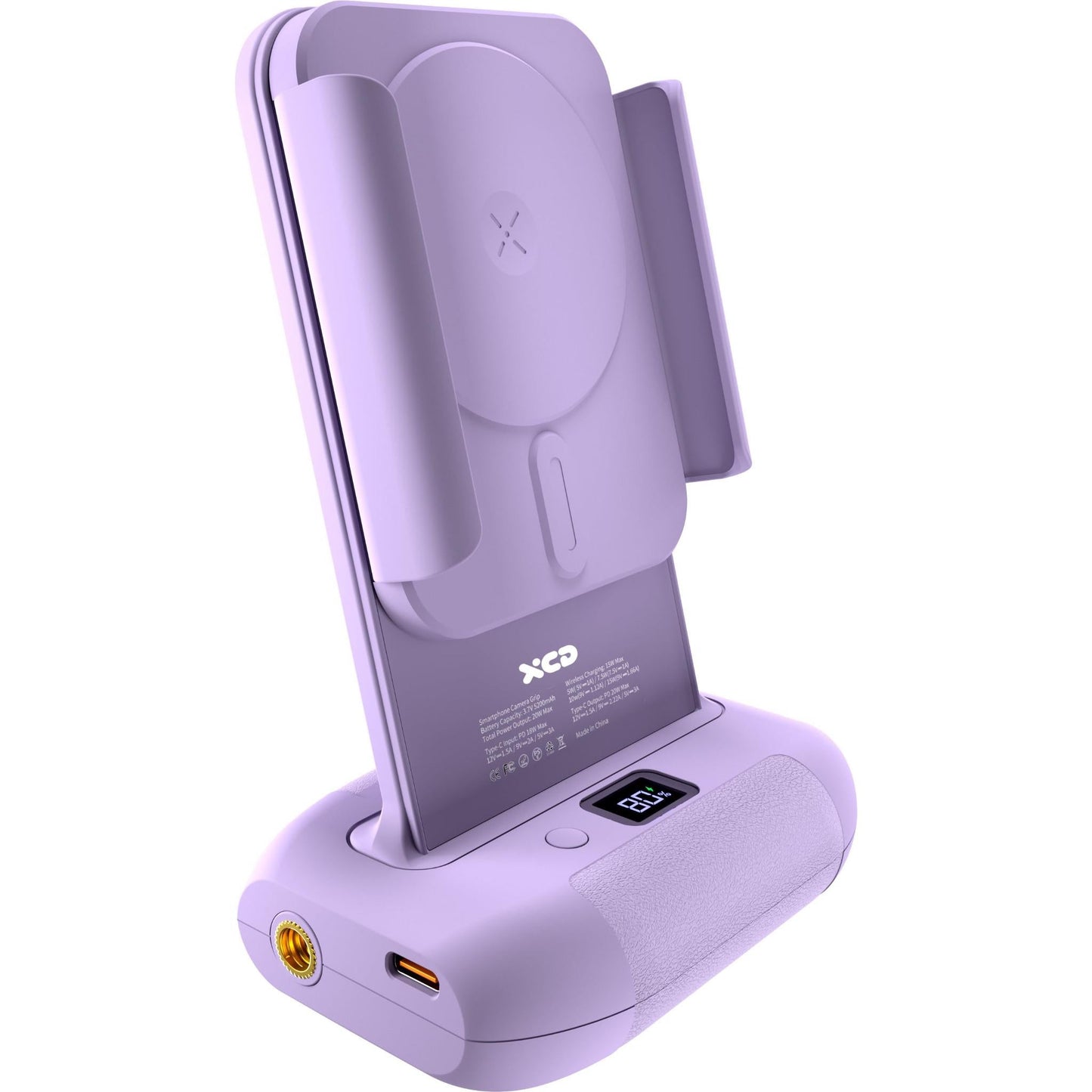XCD Bluetooth Smart Phone Camera Grip and Charging Stand (Purple)
