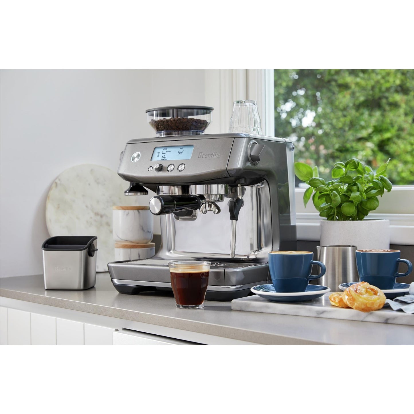 Breville the Barista Pro Coffee Machine (Smoked Hickory)