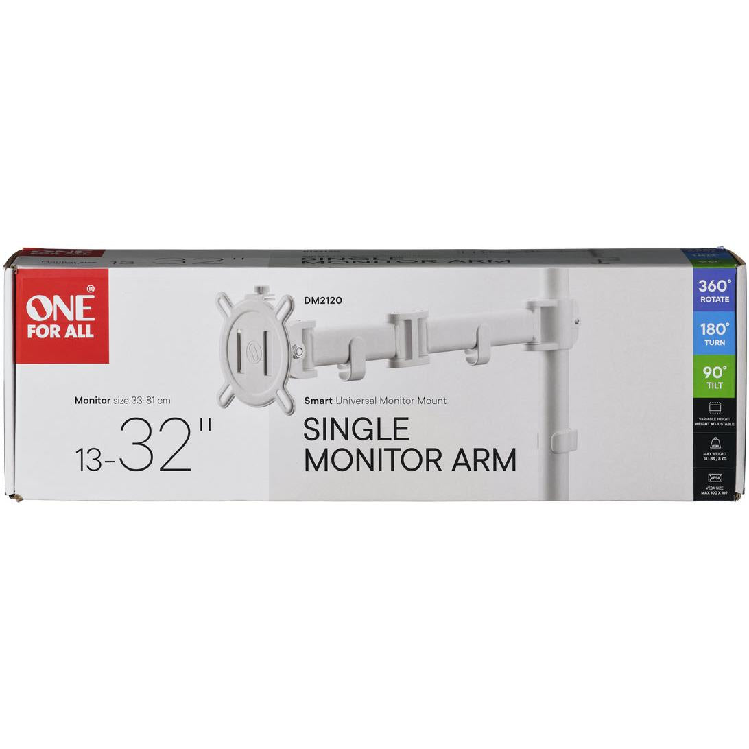 One For All Smart series Single Monitor Arm (White)