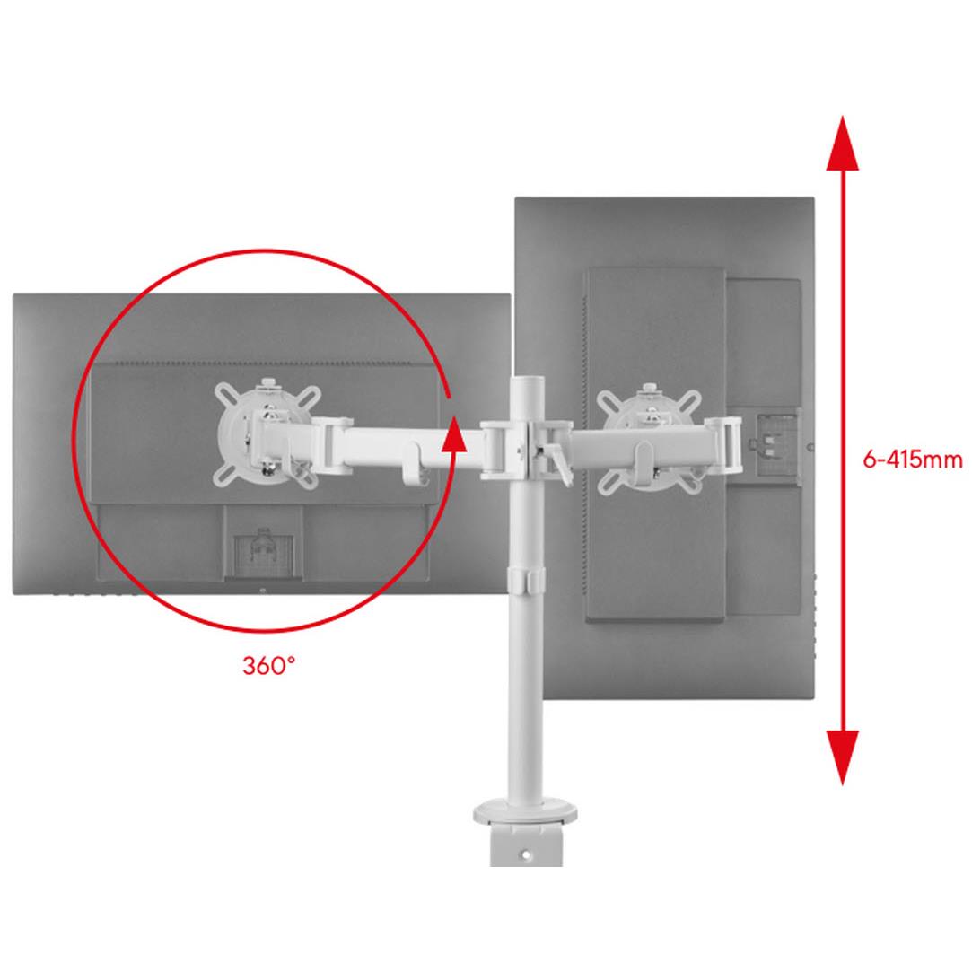 One For All Smart series Dual Monitor Arm (White)
