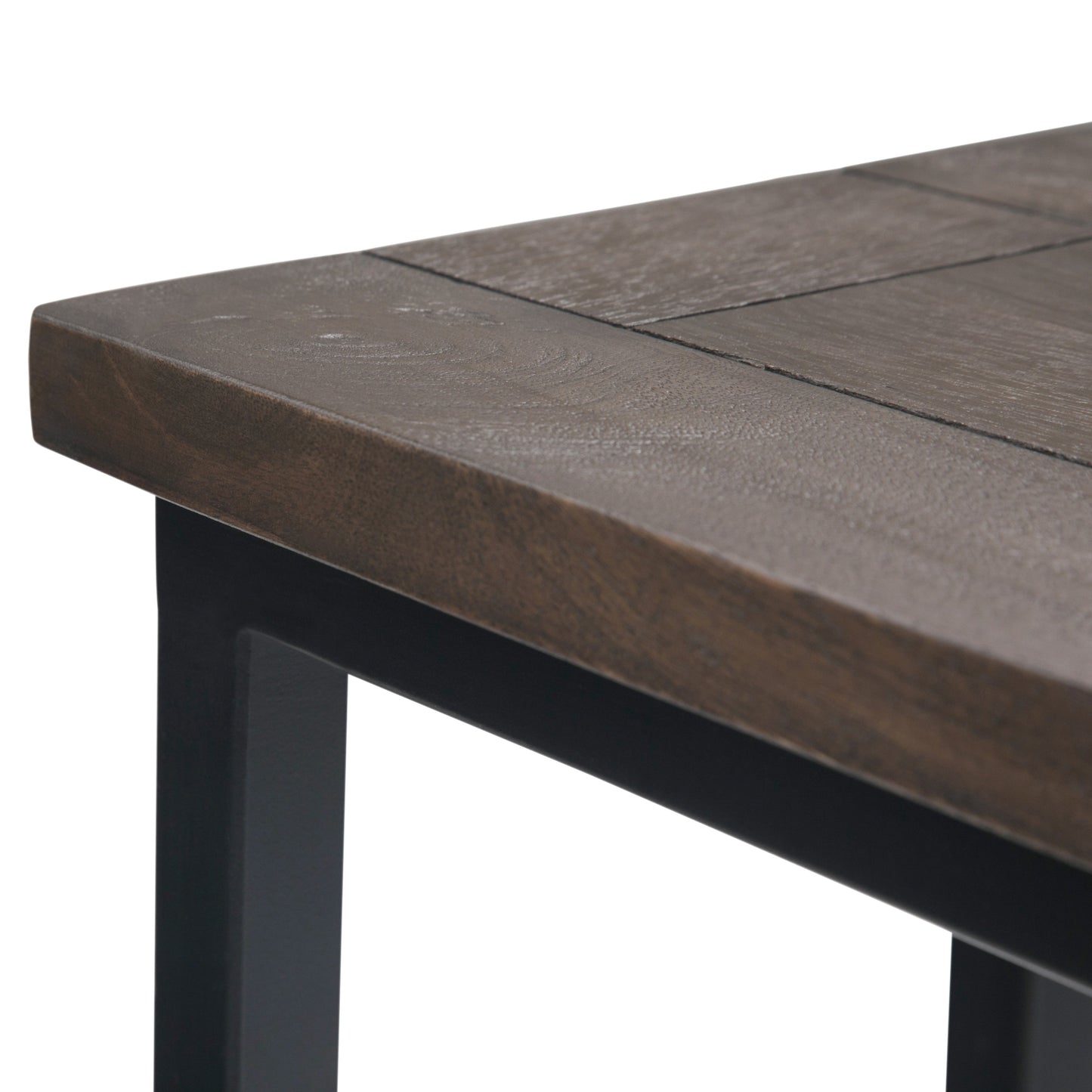 Haloed Side Table with C-Shaped Design and Metal Frame