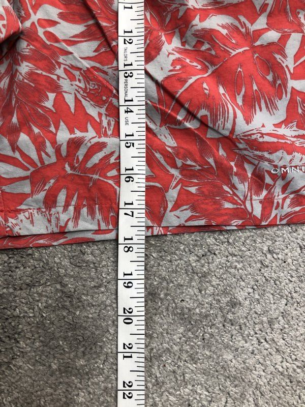 Columbia Swimwear Mens Small Carrot Pink PFG Omni Shade Leaf Print Board Shorts