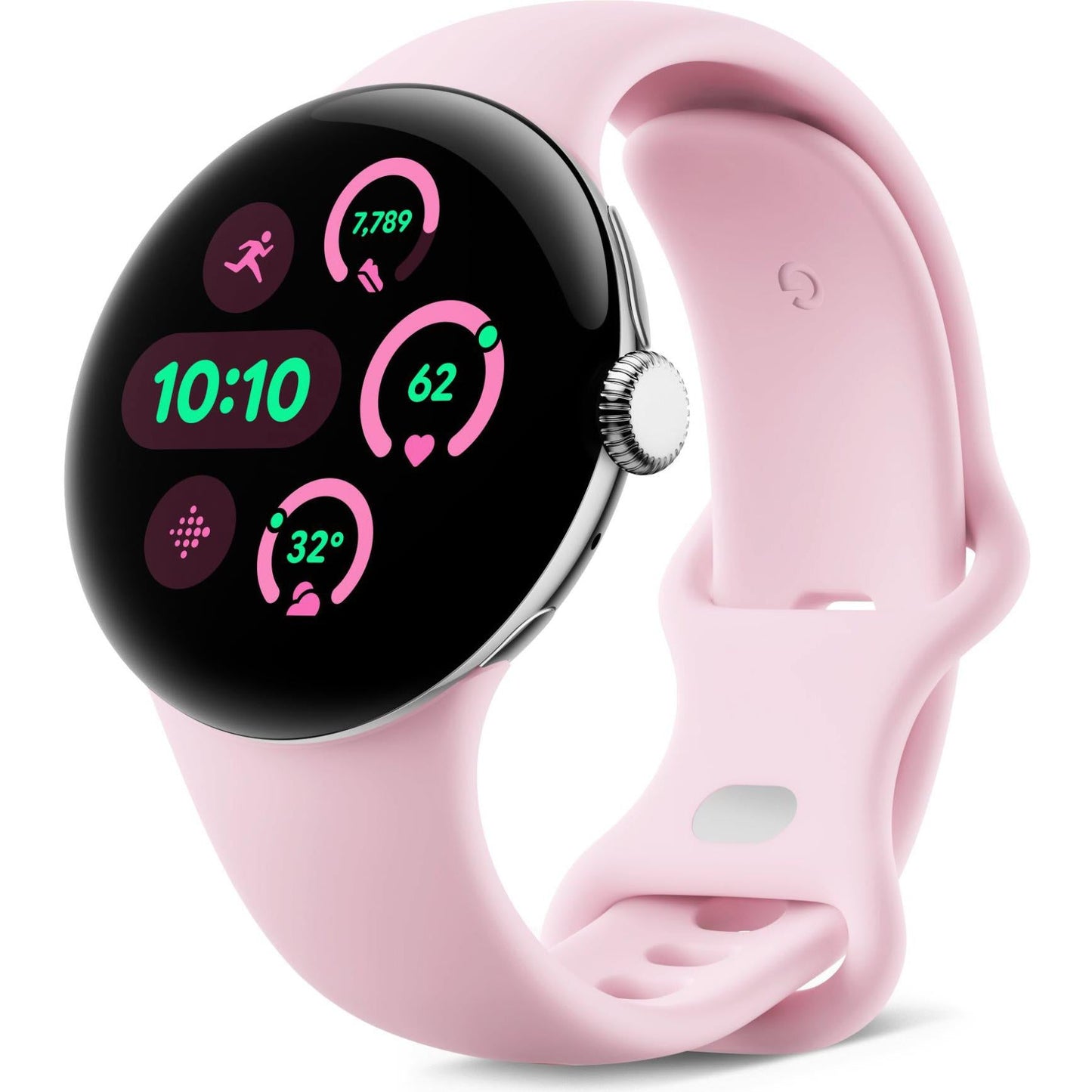 Google Pixel Watch 3 LTE 41mm (Silver with Rose Quartz Active Band)