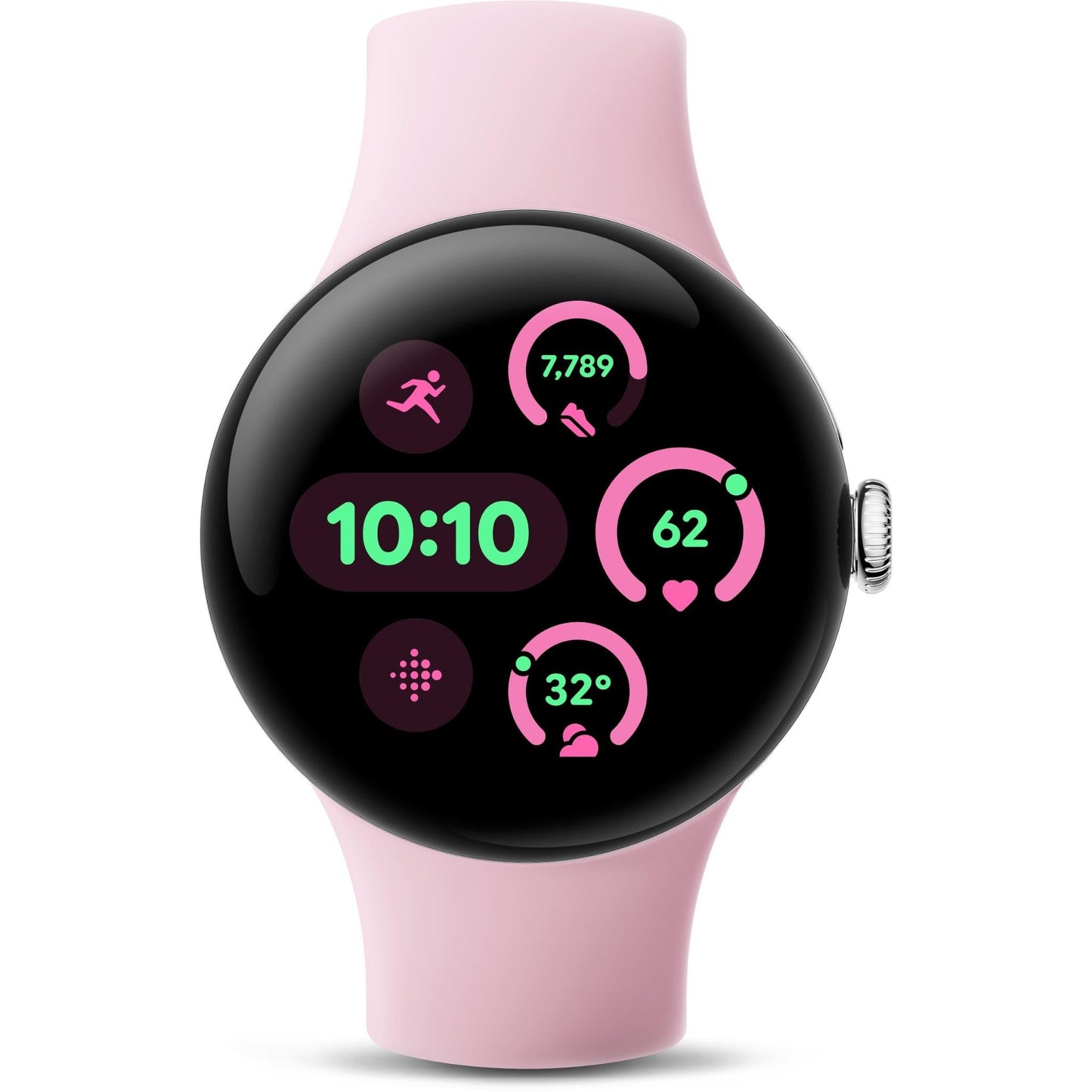 Google Pixel Watch 3 LTE 41mm (Silver with Rose Quartz Active Band)