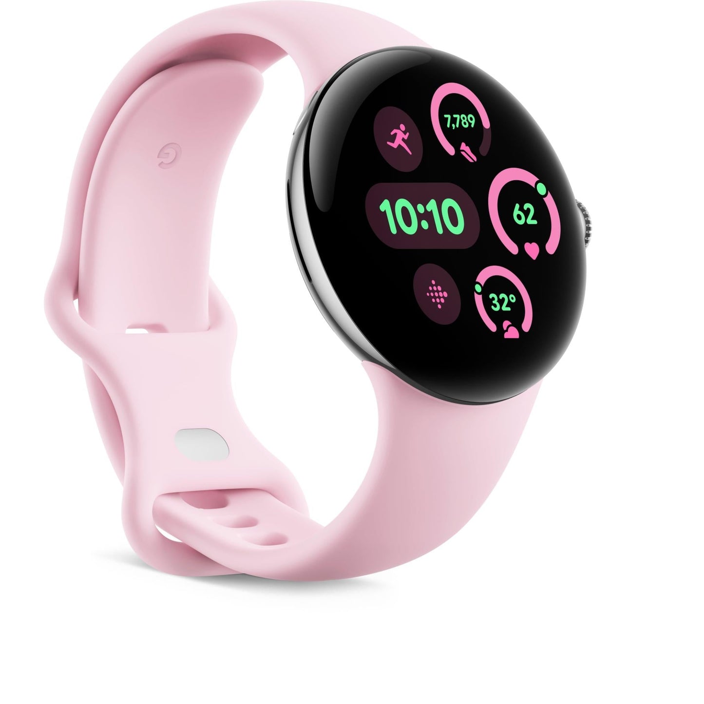 Google Pixel Watch 3 LTE 41mm (Silver with Rose Quartz Active Band)