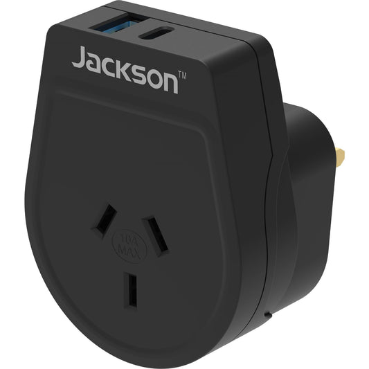 Jackson Outbound 20W Travel Adapter UK & Hong Kong with USB-A/C