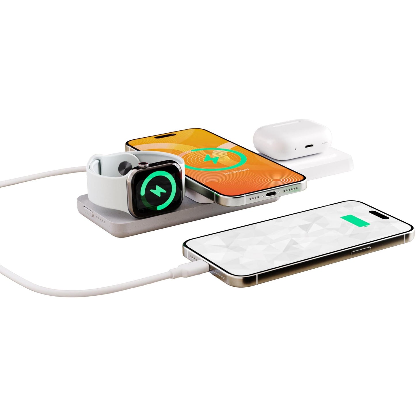 Journey GLYDE MagSafe 4-in-1 Travel Charger with 10K Power Bank (White)