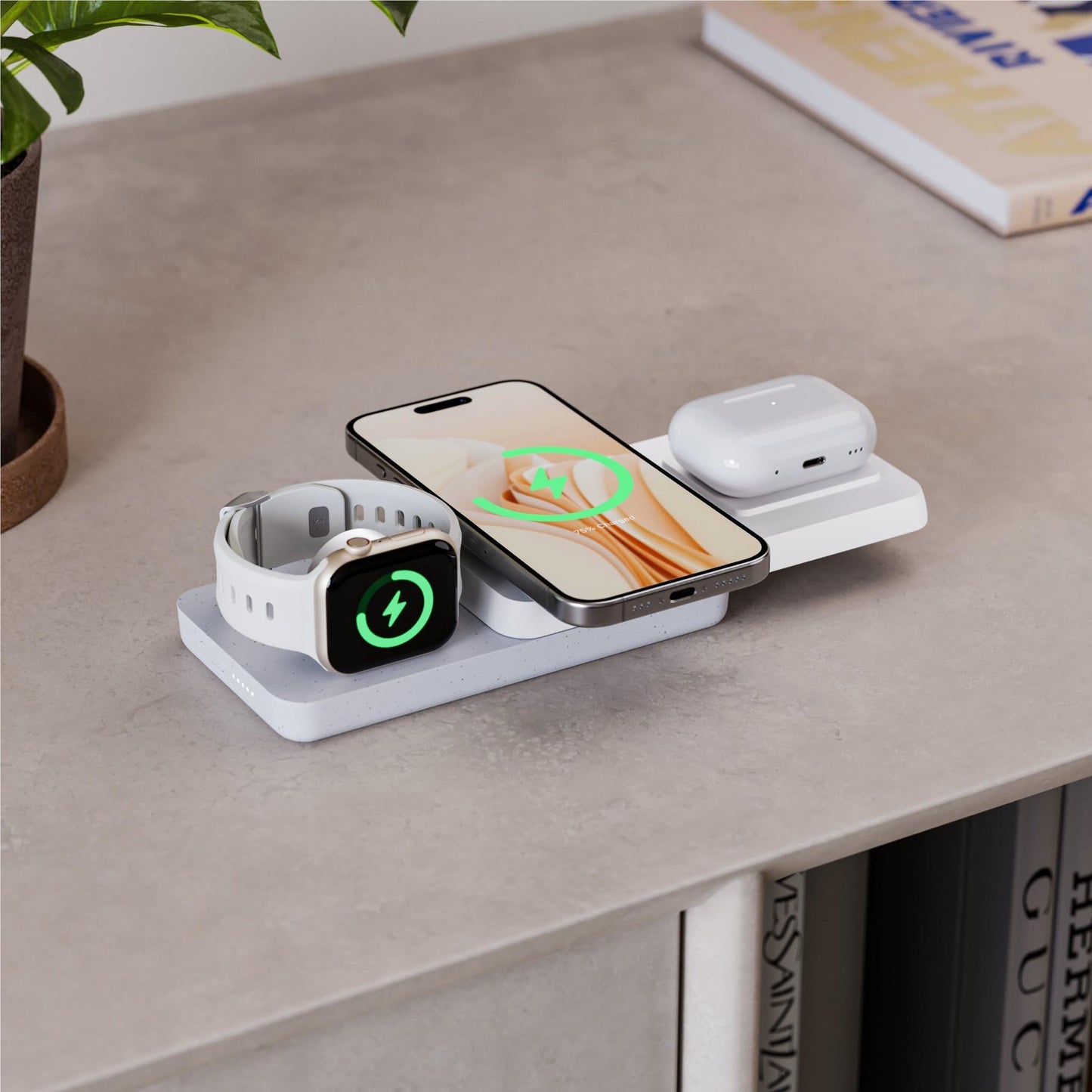 Journey GLYDE MagSafe 4-in-1 Travel Charger with 10K Power Bank (White)