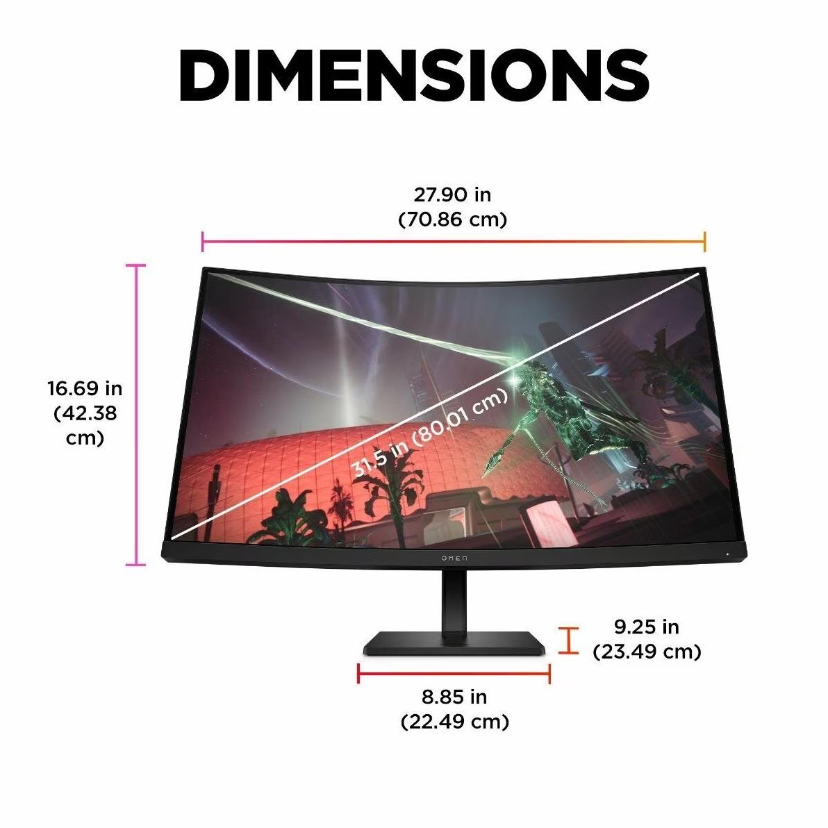 OMEN by HP 780K7AA 32c 31.5" QHD 165Hz Curved Gaming Monitor