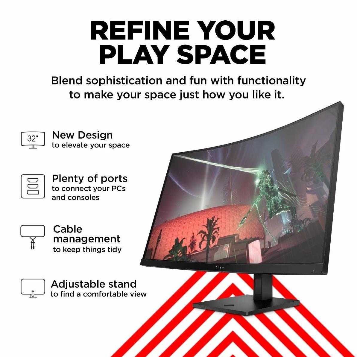 OMEN by HP 780K7AA 32c 31.5" QHD 165Hz Curved Gaming Monitor