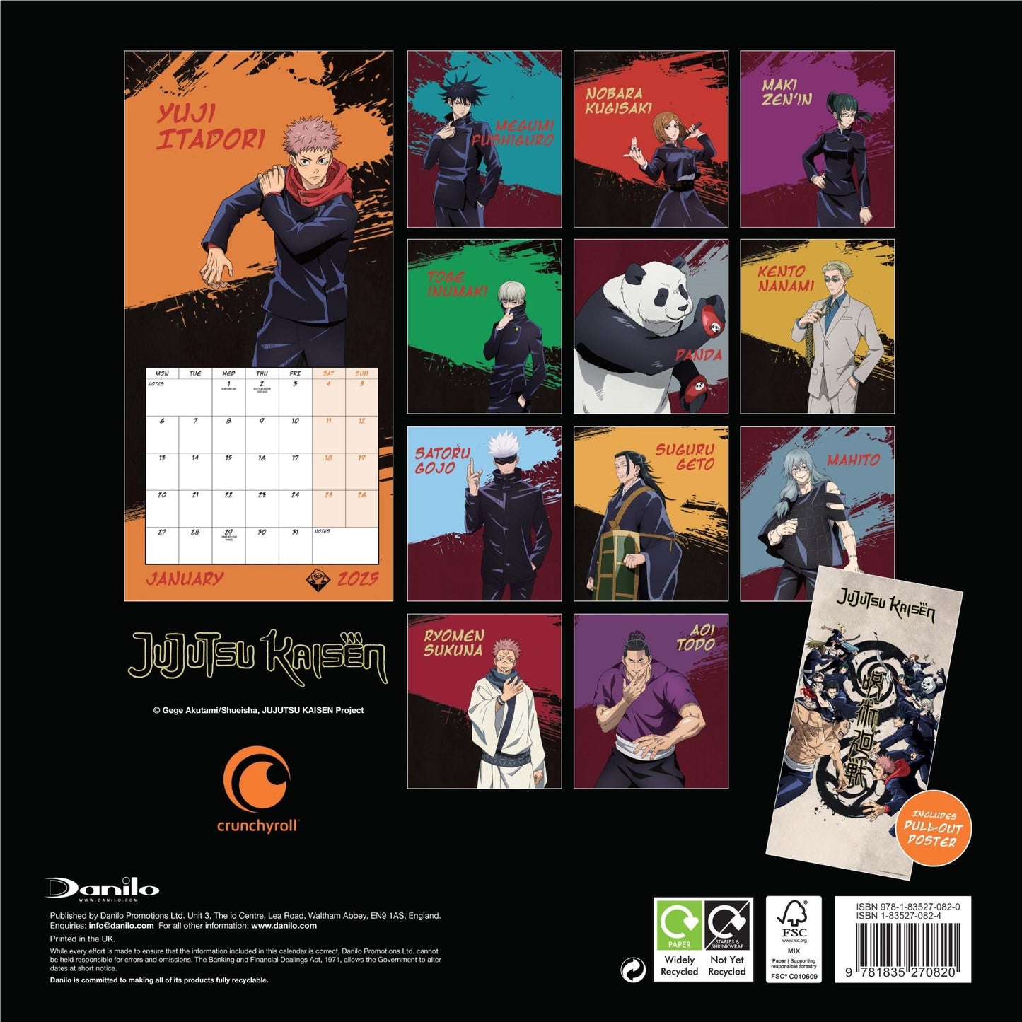 Jujutsu Kaisen - 2025 Square Wall Calendar